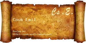 Csuk Emil névjegykártya