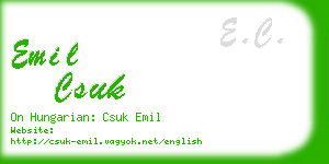 emil csuk business card